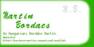 martin bordacs business card